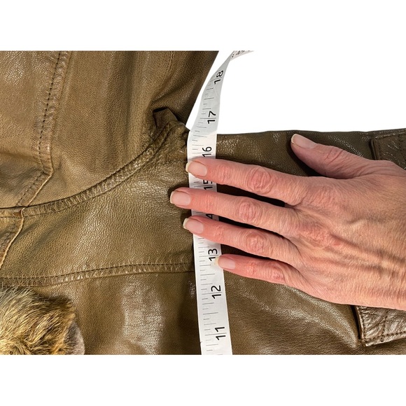 Michael Kors leather jacket with rabbot collar medium - Picture 8 of 9